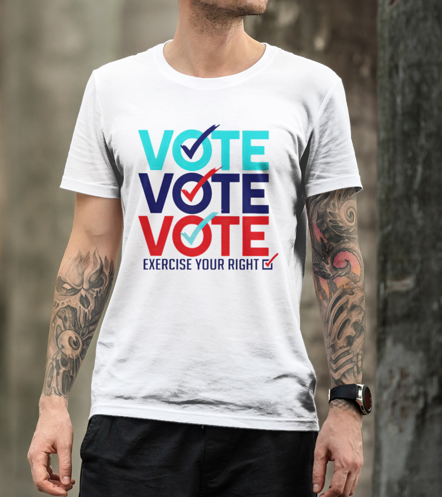 VOTE VOTE VOTE Exercise Your Right With Check Marks T-Shirt