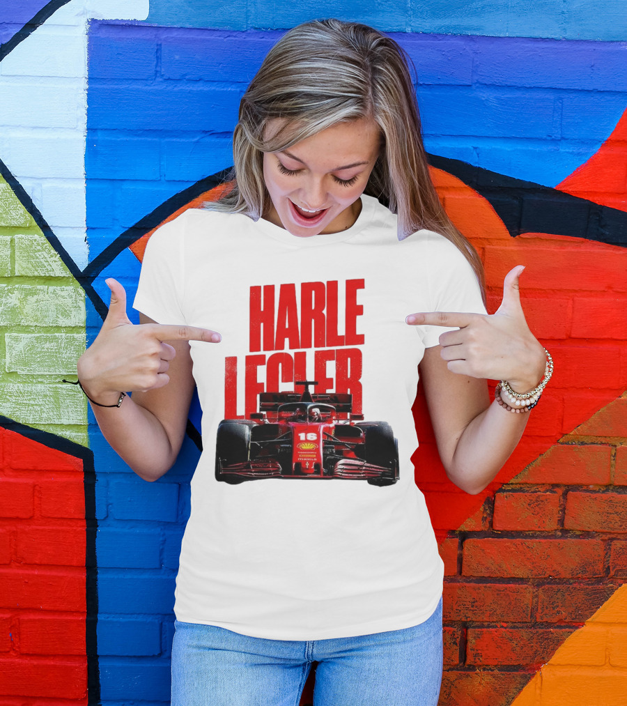 Groovy Ferrari Charles Leclerc Formula 1 Car 16 Racing Legend T-Shirt