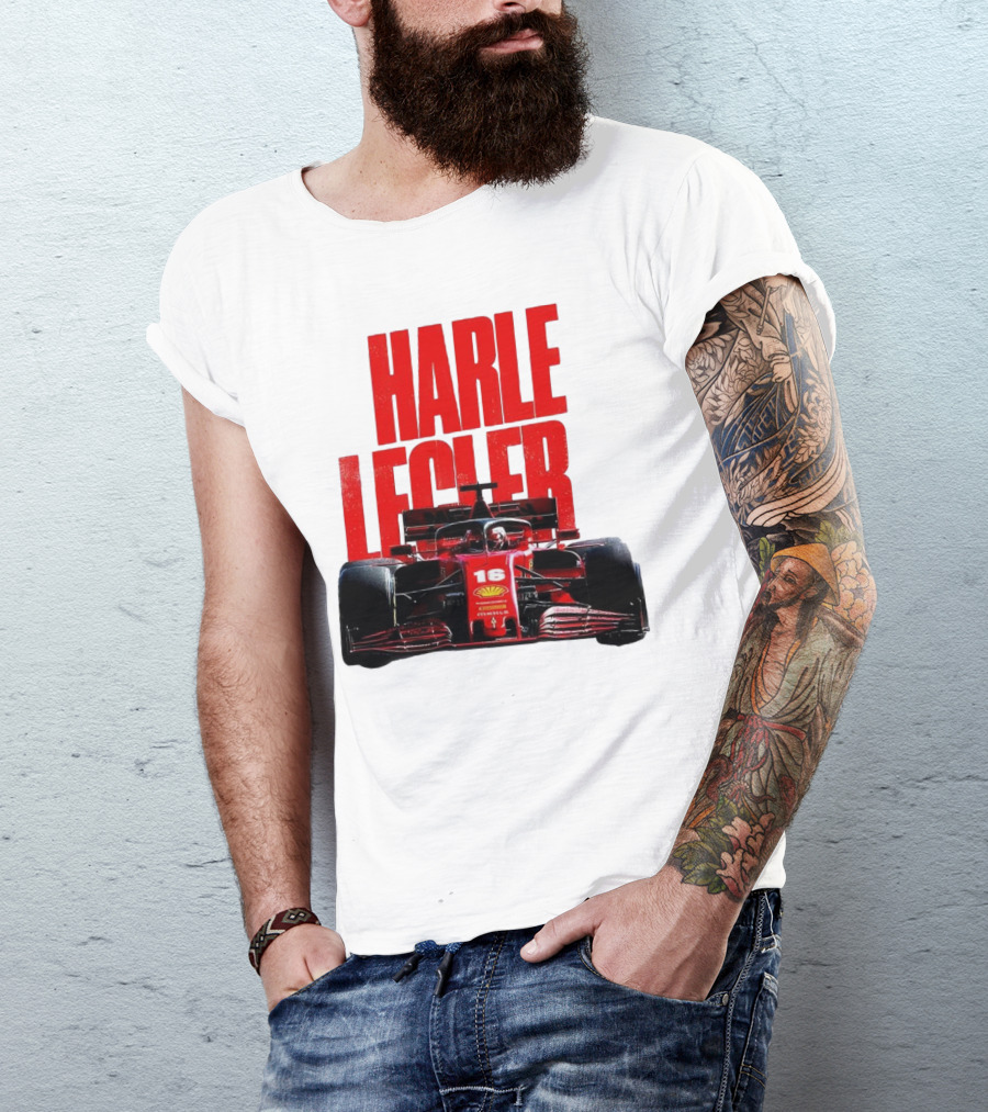 Groovy Ferrari Charles Leclerc Formula 1 Car 16 Racing Legend T-Shirt