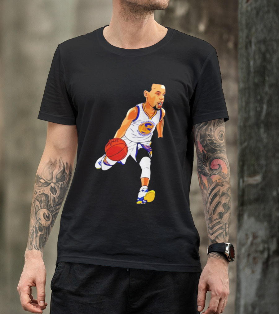 Steph Curry Oakland Basketball Cartoon Golden State Warriors T-Shirt