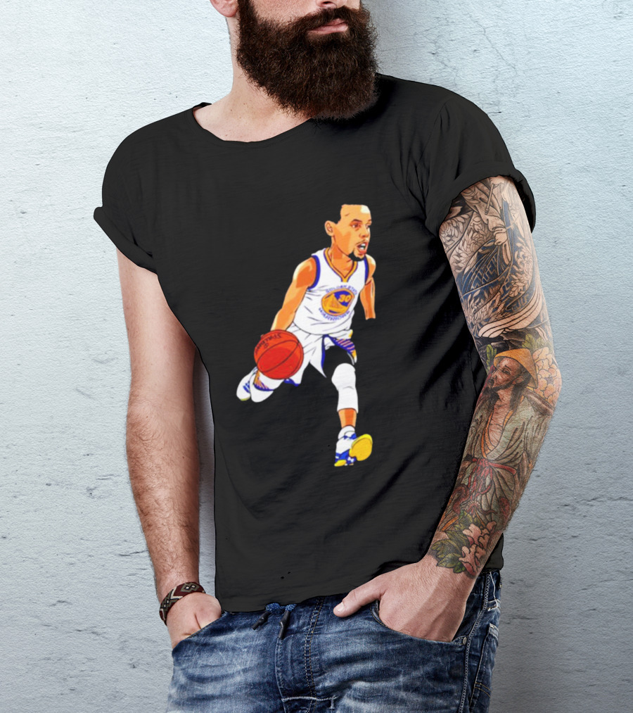 Steph Curry Oakland Basketball Cartoon Golden State Warriors T-Shirt
