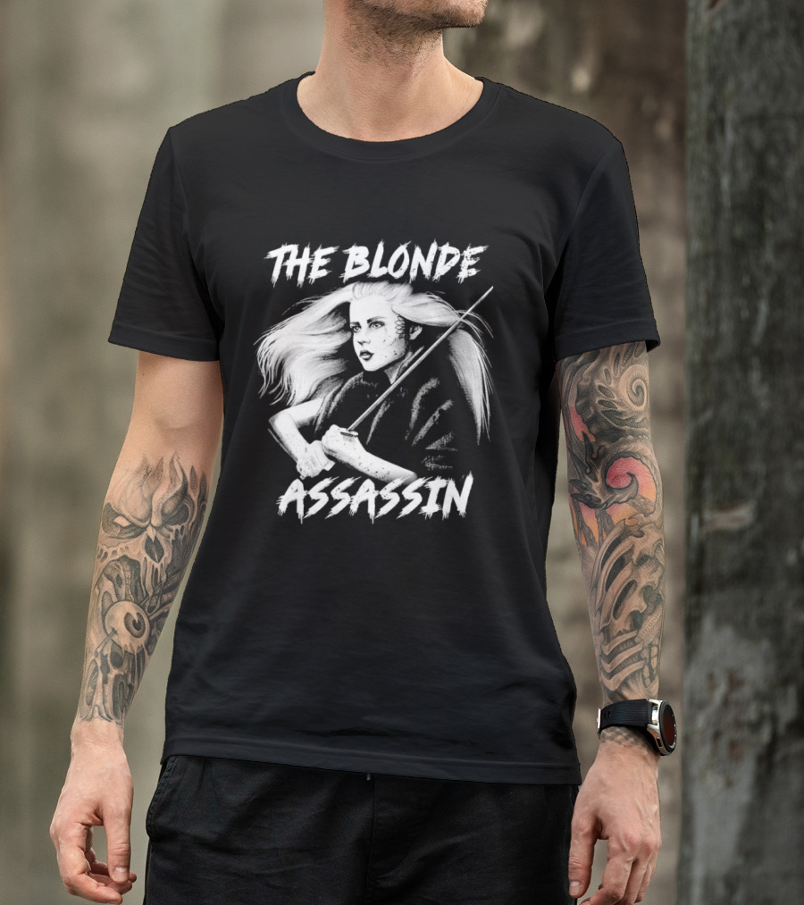 THE BLONDE ASSASSIN SWORD-WIELDING WARRIOR T-Shirt