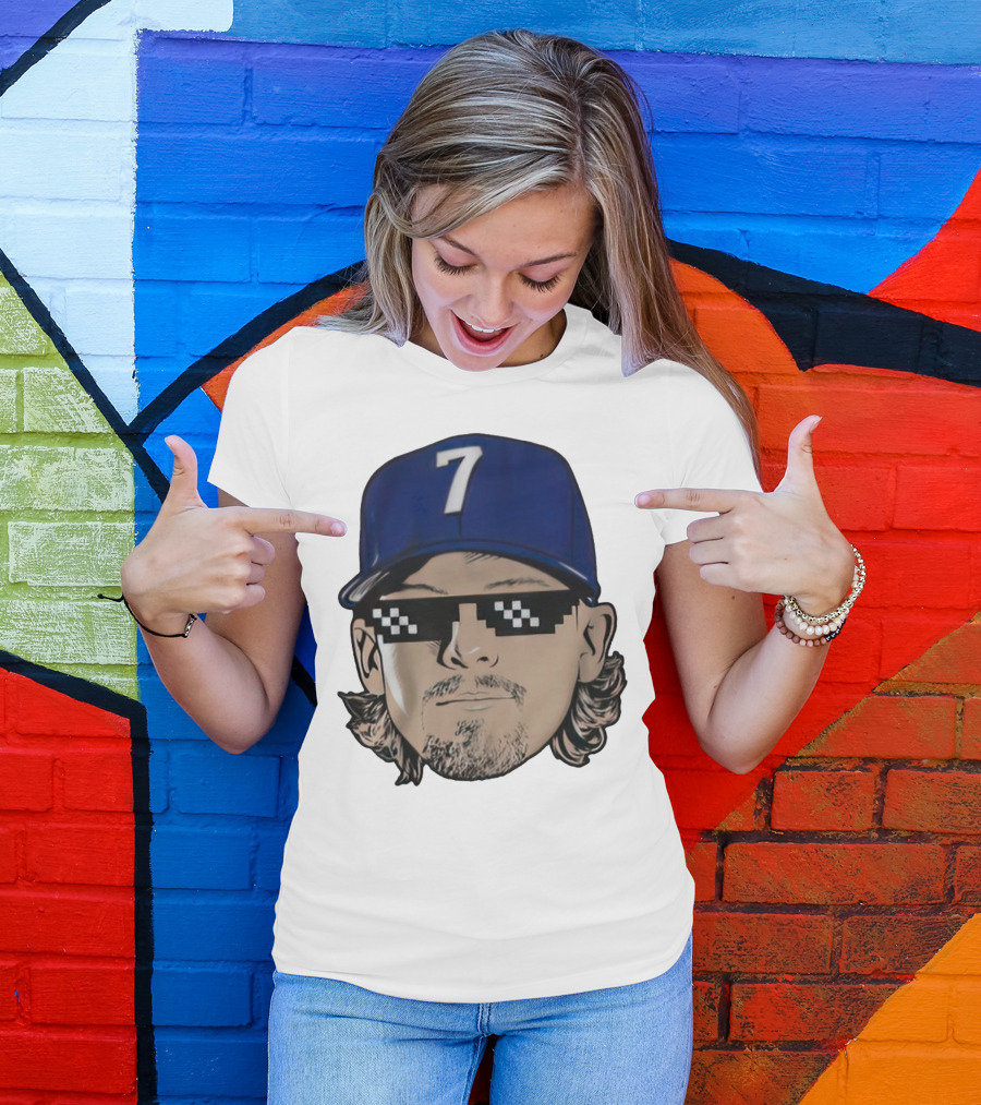 Bobby Witt Jr. Deal With It Kansas City Royals Pixelated Glasses Cap Number 7 T-Shirt