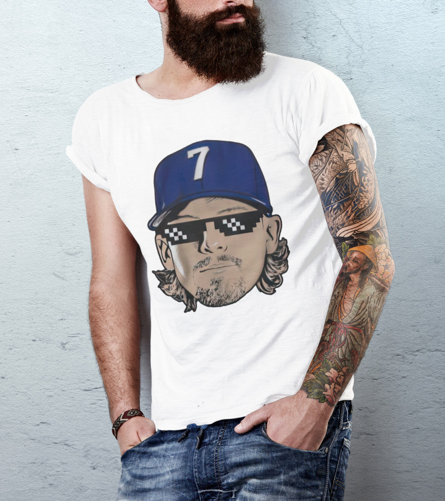 Bobby Witt Jr. Deal With It Kansas City Royals Pixelated Glasses Cap Number 7 T-Shirt