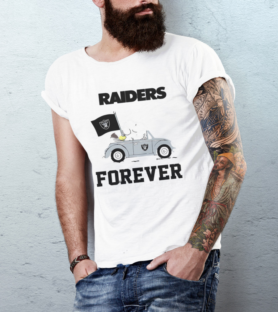 Raiders Forever Not Just When We Win Snoopy Woodstock Car T-Shirt