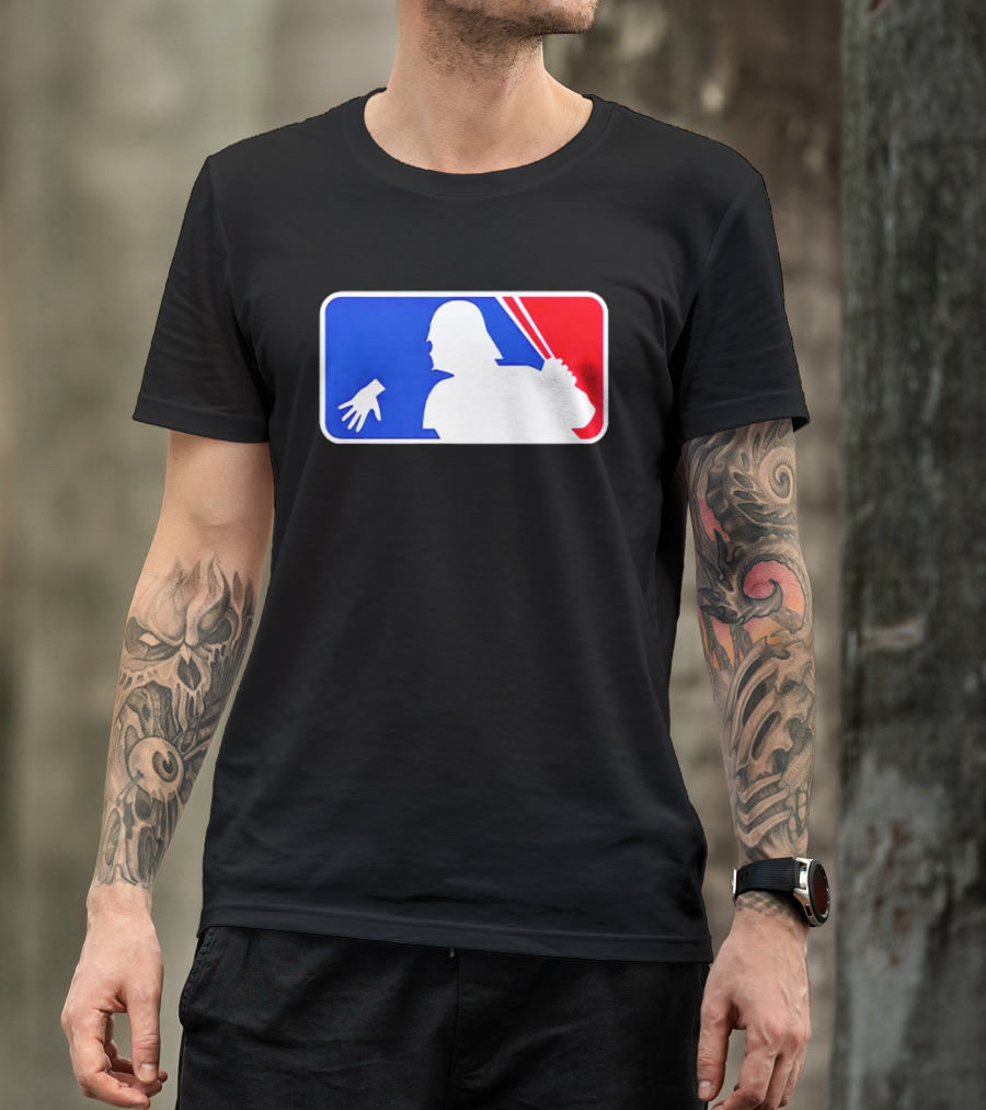 Darth Vader MLB Parody Silhouette With Baseball Bat And Hand T-Shirt