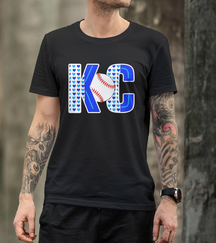 KC Heart Baseball Royals MLB T-Shirt