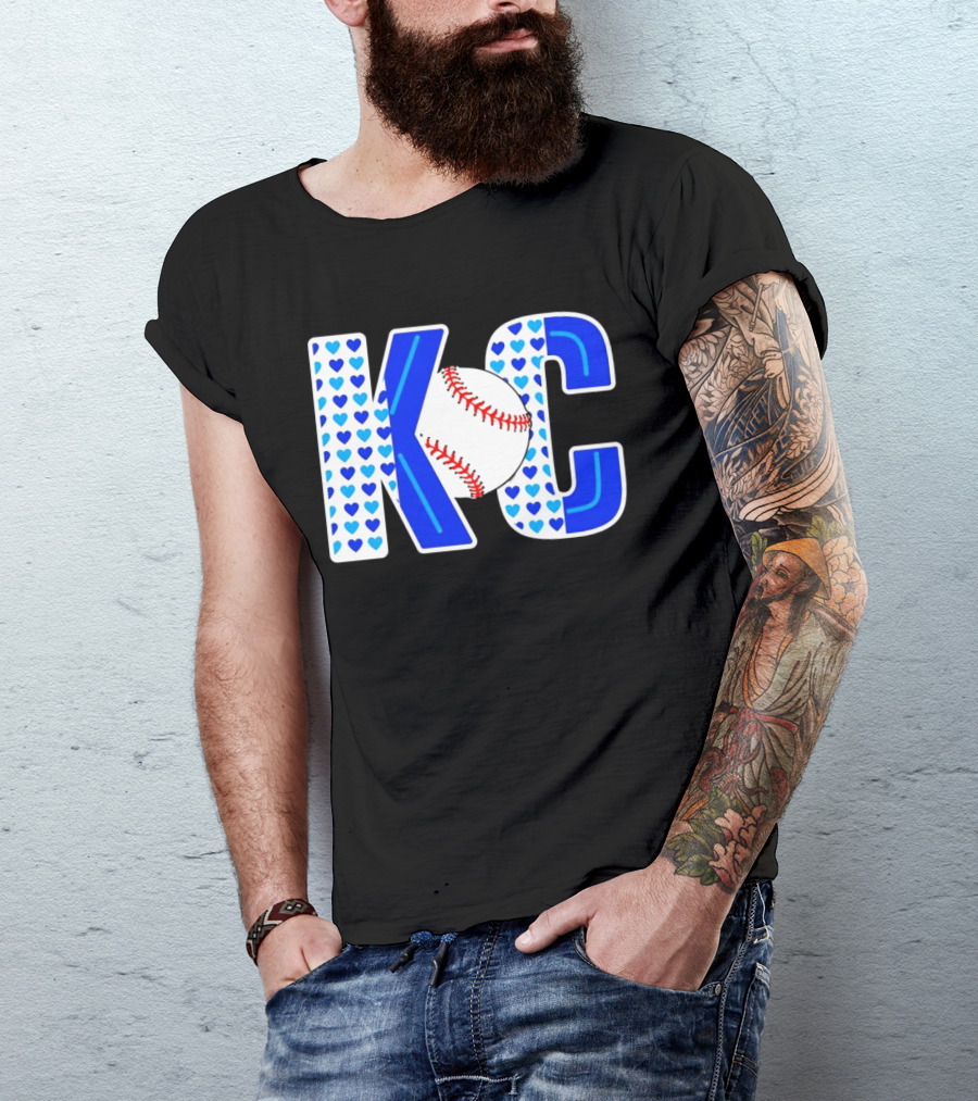 KC Heart Baseball Royals MLB T-Shirt