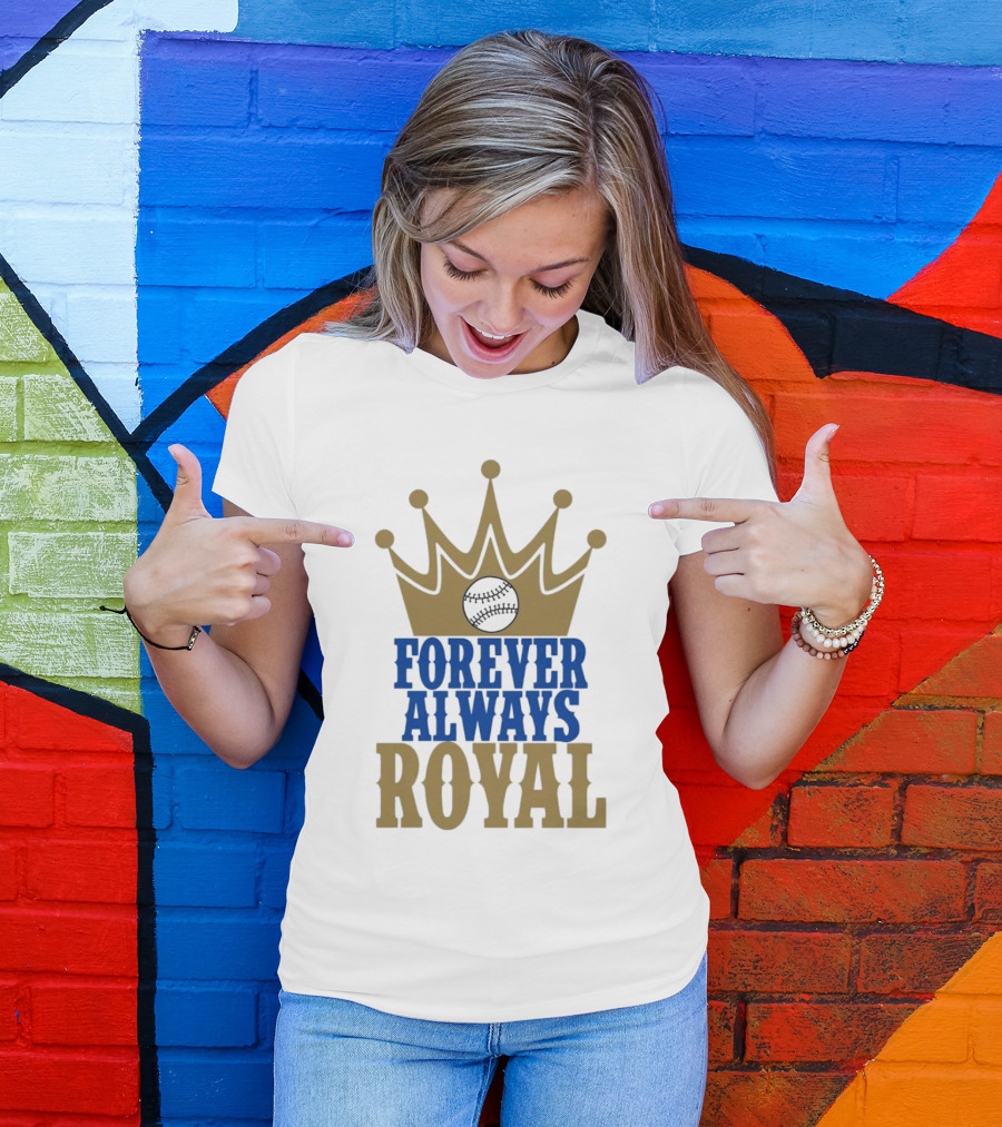 Forever Always Royal Crown Baseball T-Shirt