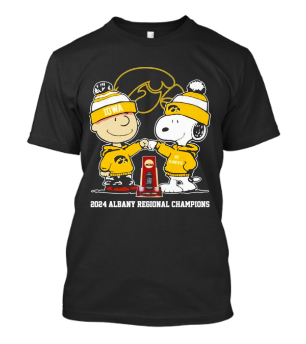 Snoopy And Charlie Brown Iowa Hawkeyes 2024 Albany Regional Champions T-Shirt