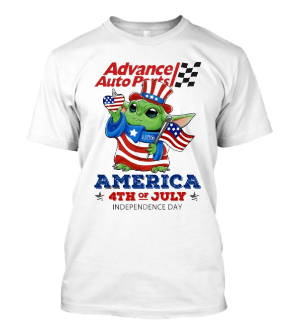 Advance Auto Parts Baby Yoda America 4th Of July Independence Day T-Shirt