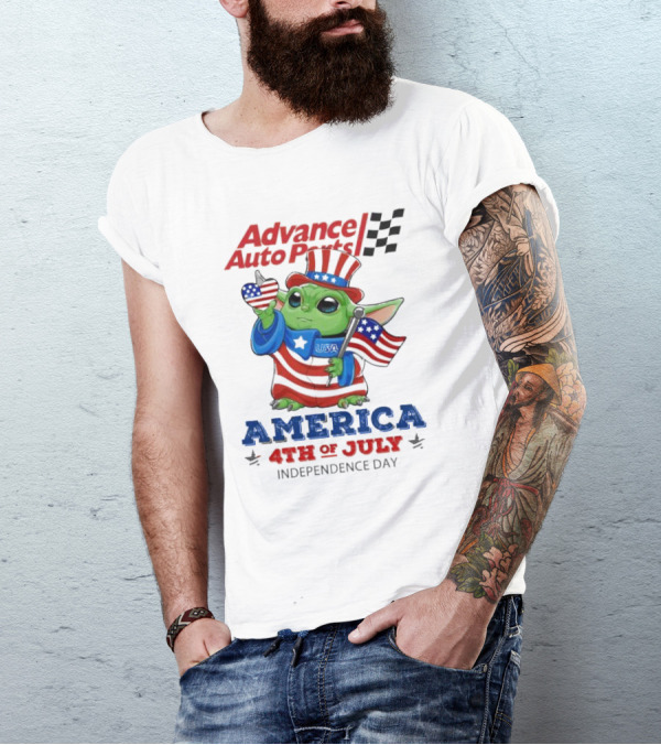 Advance Auto Parts Baby Yoda America 4th Of July Independence Day T-Shirt