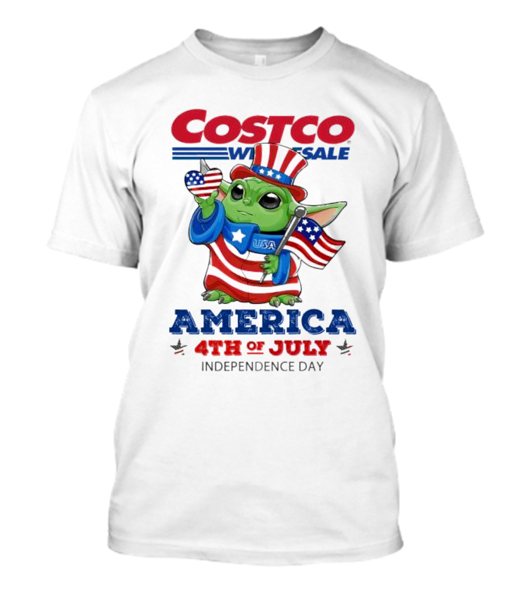 Costco Wholesale Baby Yoda America 4th Of July Independence Day T-Shirt