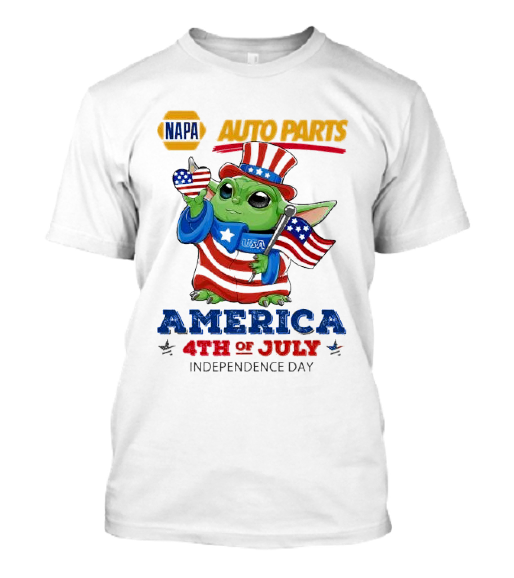 NAPA Auto Parts Baby Yoda USA America 4th Of July Independence Day T-Shirt