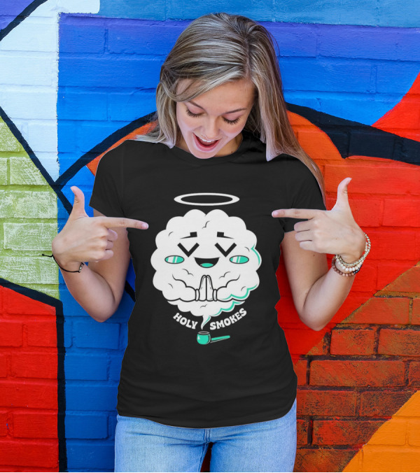 Holy Smokes Cloud With Halo And Pipe T-Shirt