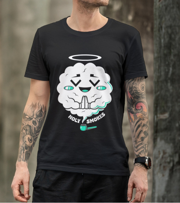 Holy Smokes Cloud With Halo And Pipe T-Shirt