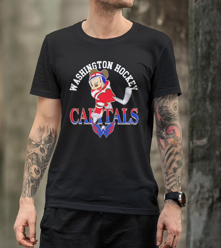 Washington Capitals Mickey Mouse Hockey Player T-Shirt