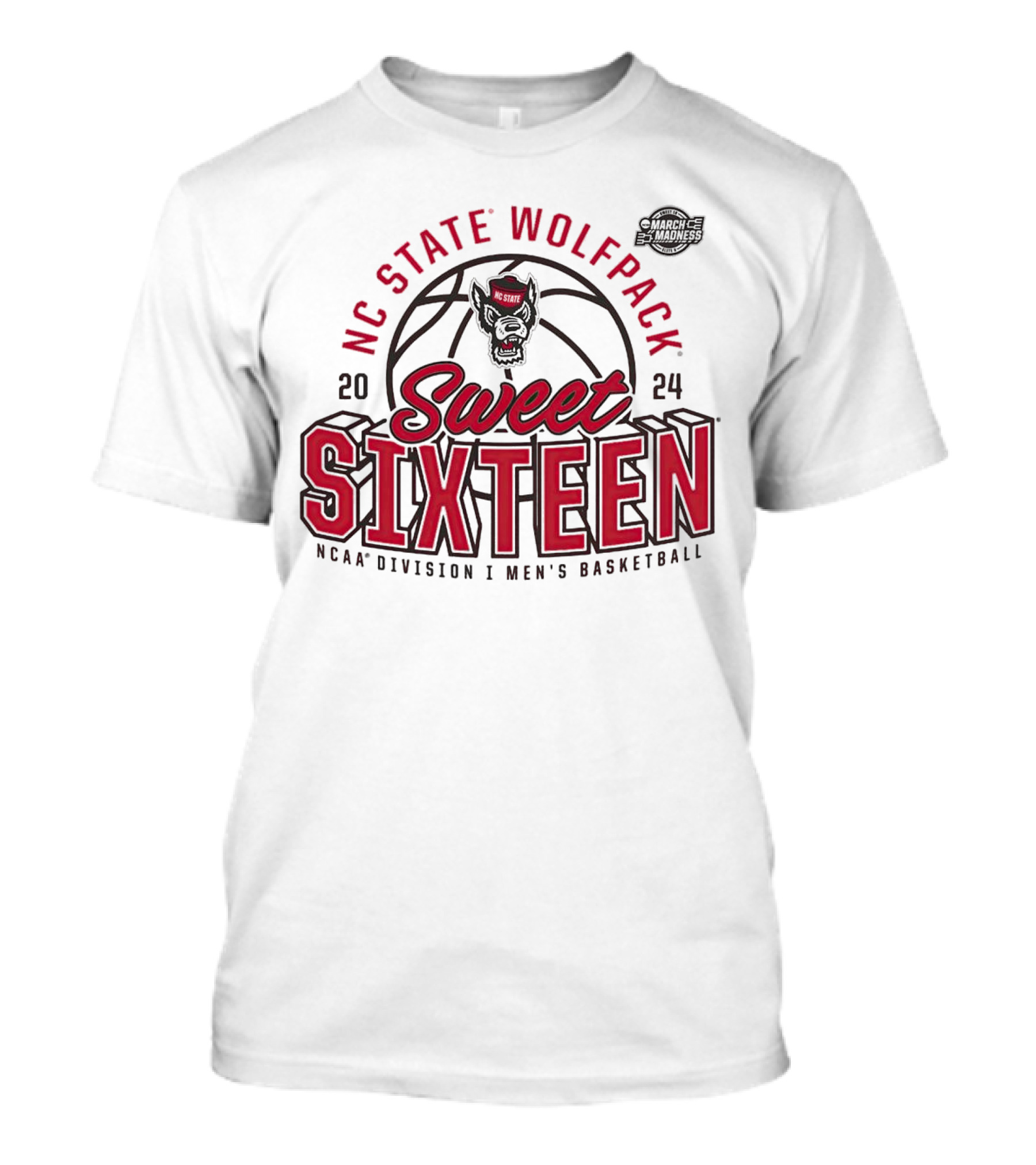 NC State Wolfpack Sweet Sixteen 2024 NCAA Division I Men's Basketball March Madness T-Shirt
