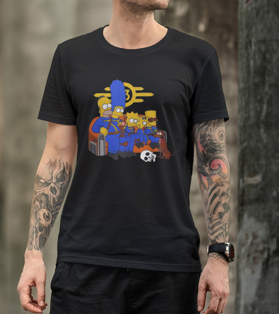 The Simpsons Fallout Vault-Tec Nuclear Family Crossover T-Shirt