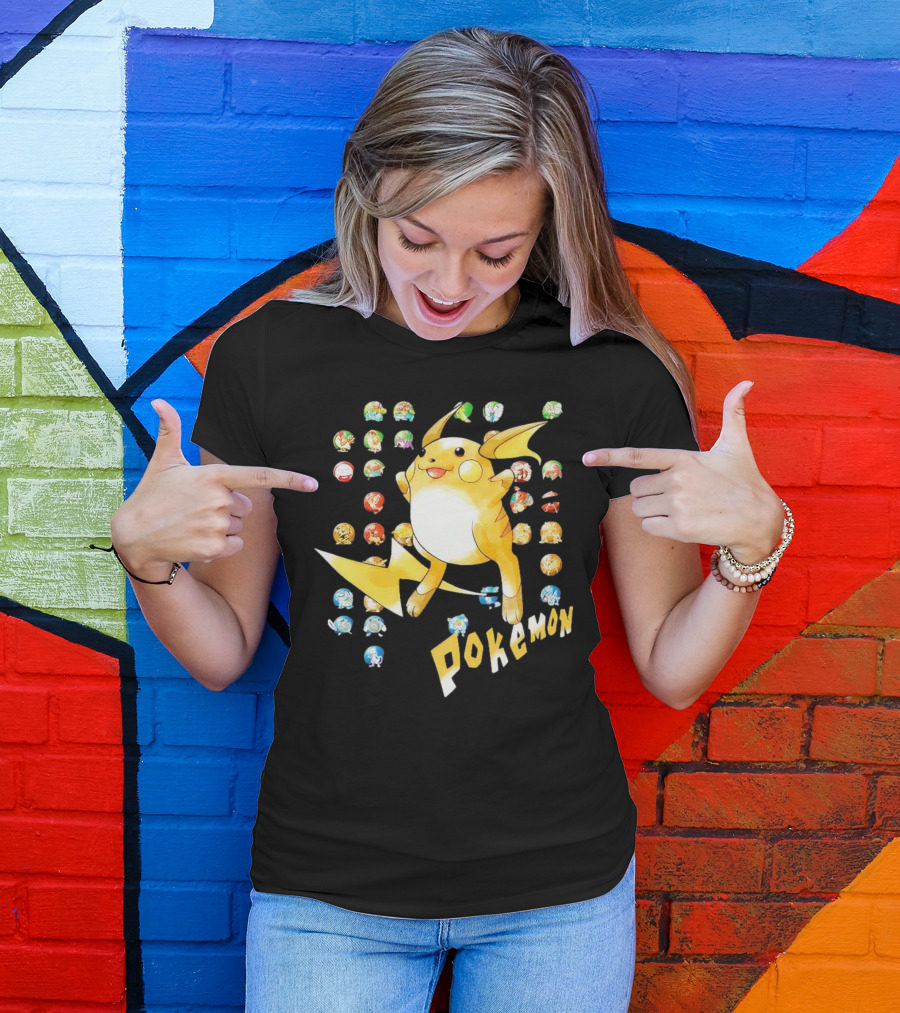 Pokemon Pikachu And Classic Characters Collection T-Shirt