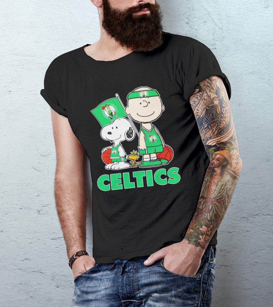 Celtics Snoopy And Charlie Brown Basketball Team Spirit T-Shirt
