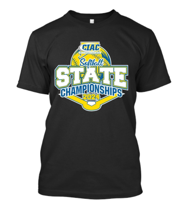 CIAC 2024 Softball State Championships Logo With Yellow Softball And Home Plate T-Shirt