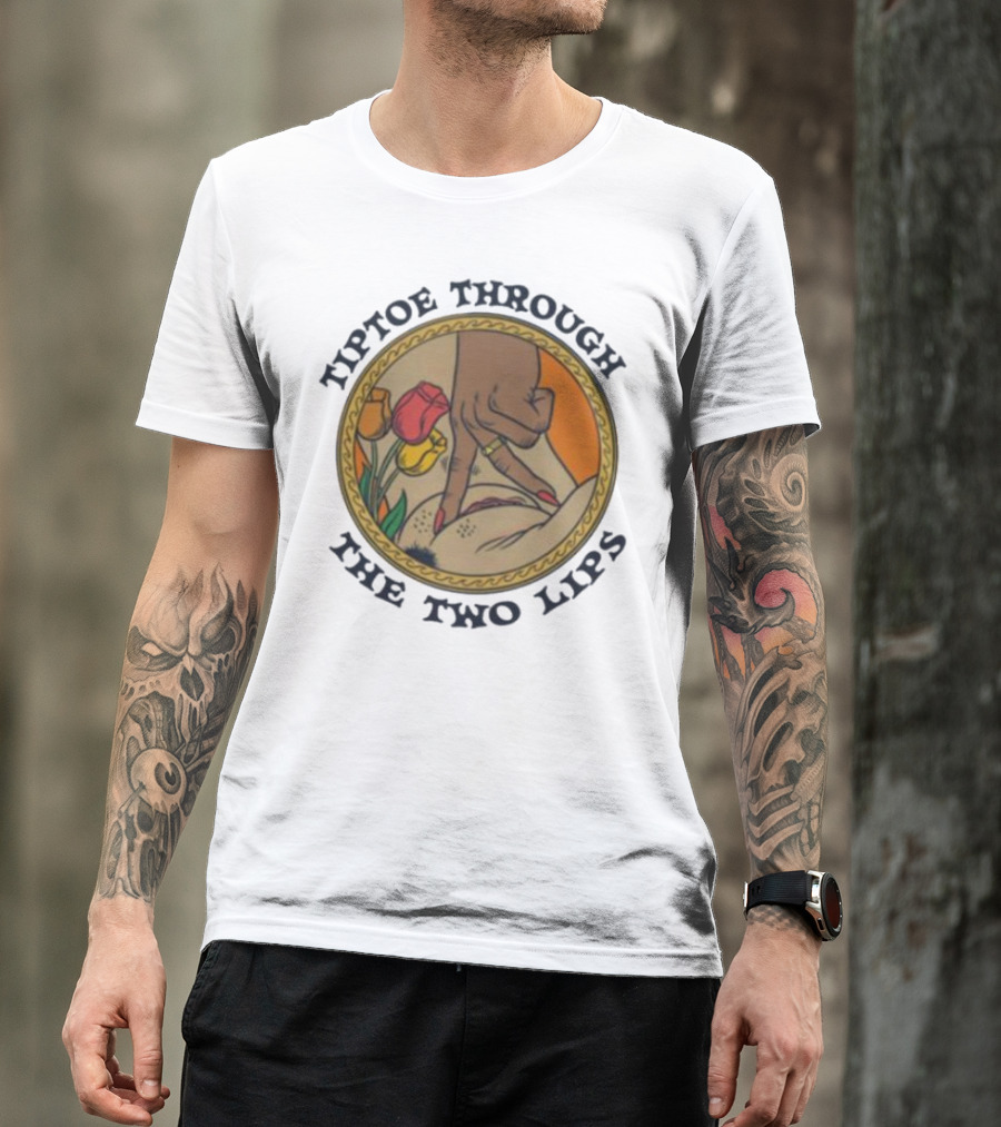 Tiptoe Through The Two Lips With Tulips And Hand Gesture T-Shirt