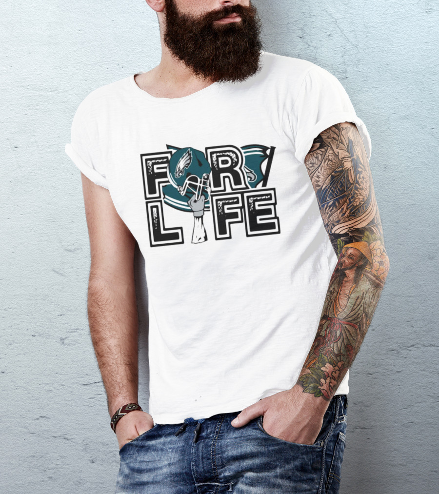 Philadelphia Eagles Helmet Wings For Life NFL T-Shirt