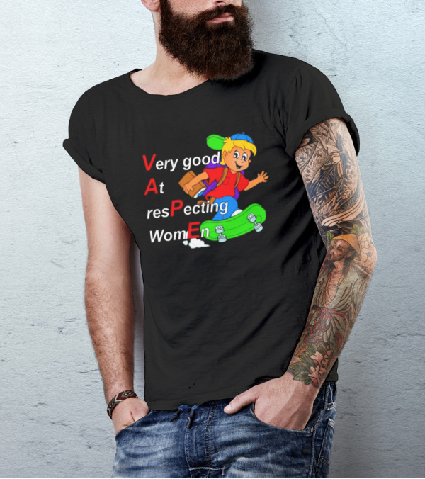 VAPE Very Good At Respecting Women Skateboarding Boy T-Shirt