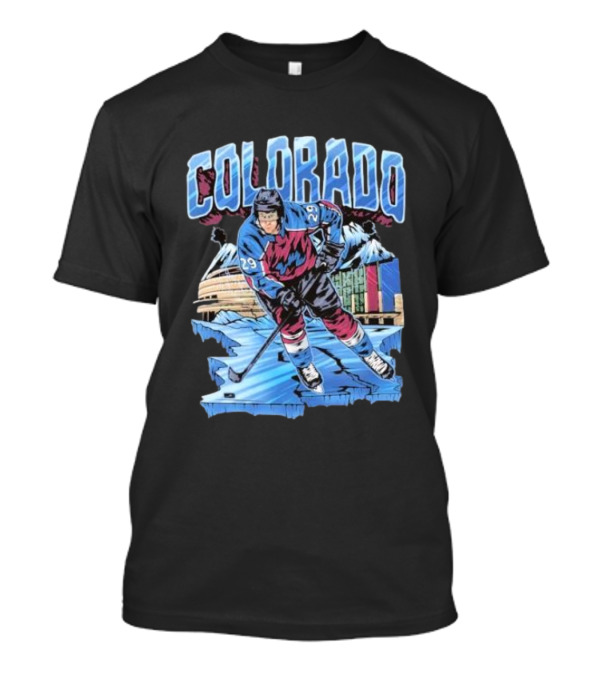 Colorado Avalanche Nathan MacKinnon Hockey 29 Ice Arena Colorado T-Shirt
