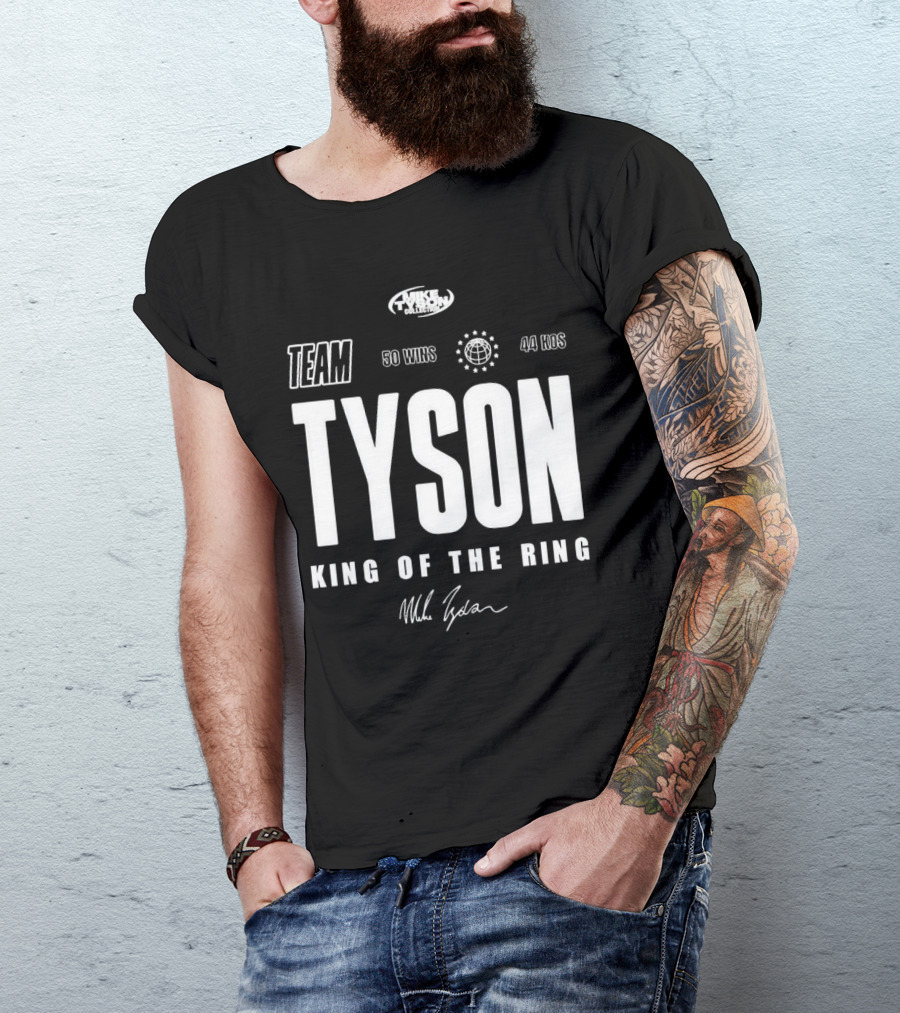 Mike Tyson Collection Team Tyson 50 Wins 44 KOs King Of The Ring T-Shirt
