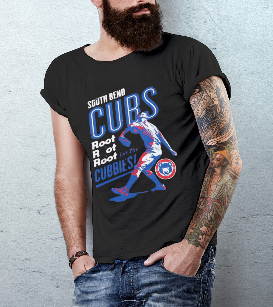 South Bend Cubs Root Root Root For The Cubbies Baseball Pitcher T-Shirt