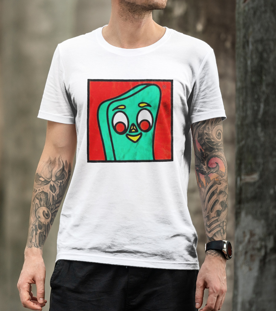 Gumby Square Cartoon Character Face T-Shirt