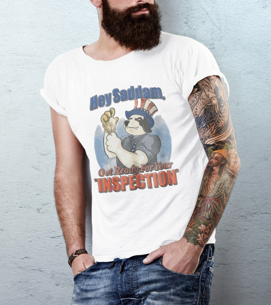 Hey Saddam Get Ready For Your Inspection Uncle Sam Dog Boxer Glove T-Shirt