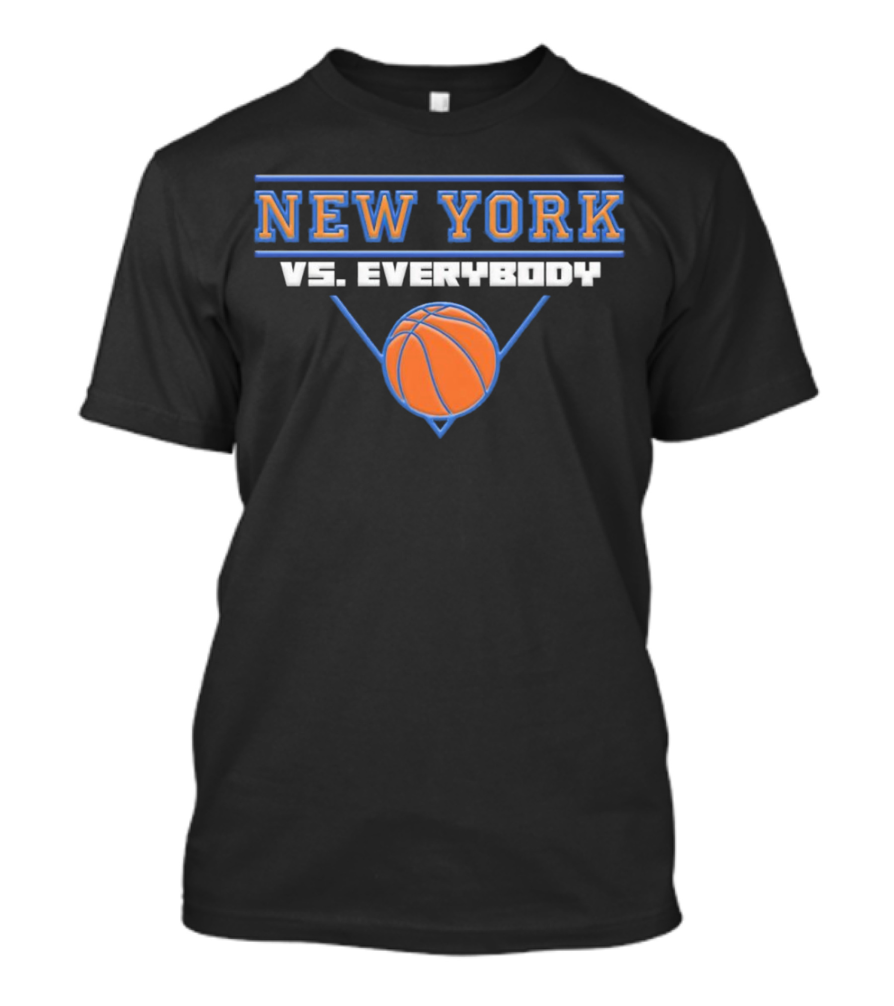 New York Vs Everybody Basketball Style Orange Blue T-Shirt