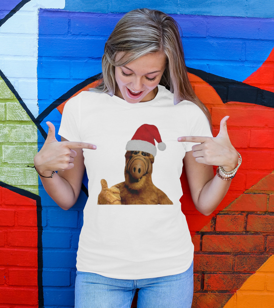 Alf Wearing Santa Hat Christmas Holiday T-Shirt