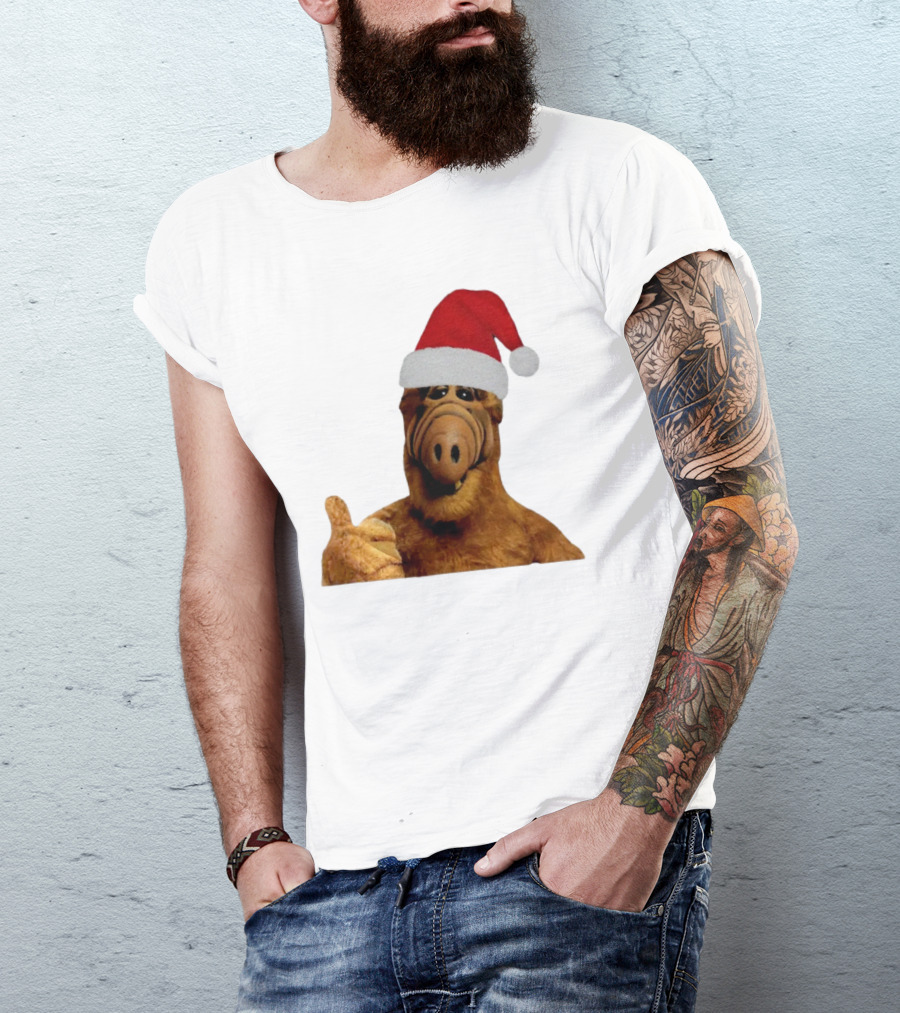 Alf Wearing Santa Hat Christmas Holiday T-Shirt