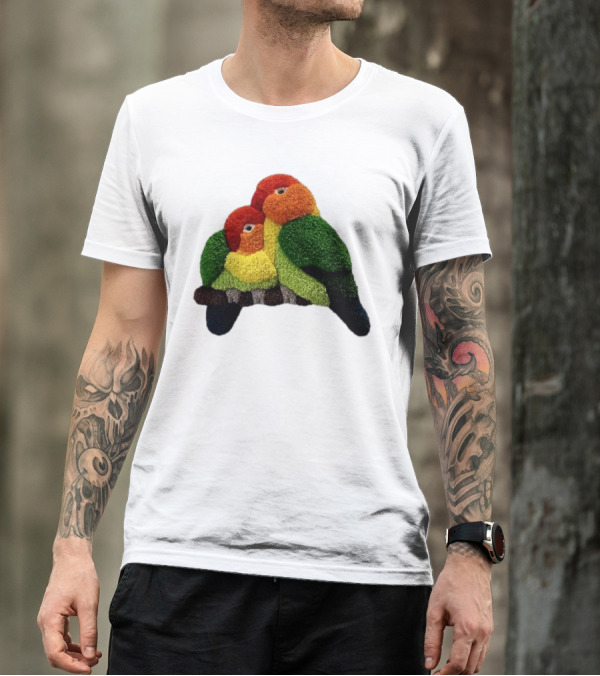 A Pair Of Lovely Parrots In Vibrant Cozy Colors T-Shirt