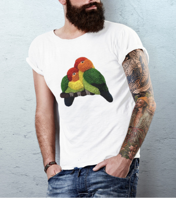 A Pair Of Lovely Parrots In Vibrant Cozy Colors T-Shirt