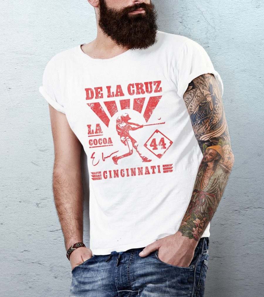 De La Cruz LA Cocoa Cincinnati Reds 44 Signature T-Shirt
