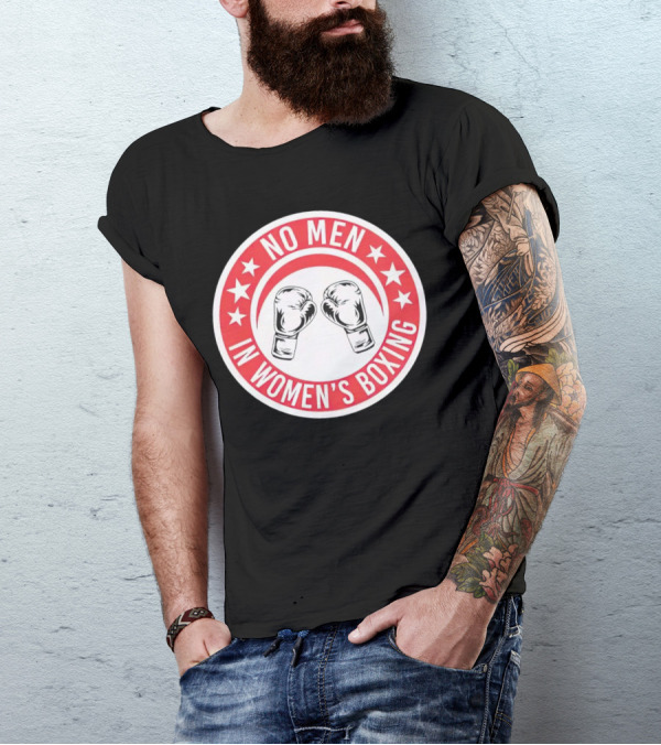No Men In Women's Boxing Boxing Gloves Red Stars T-Shirt