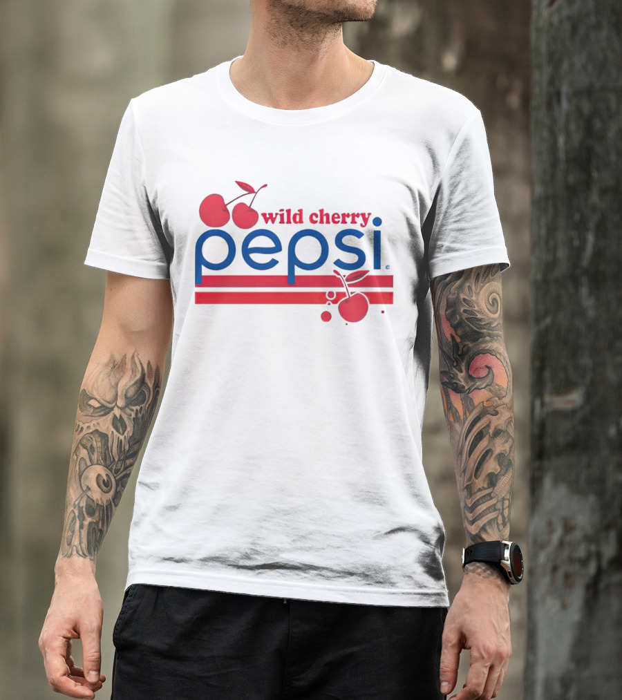 Pepsi Wild Cherry Retro Logo With Cherries T-Shirt
