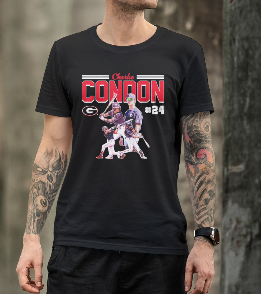 Charlie Condon Georgia Bulldogs NCAA Baseball Player #24 Collage T-Shirt