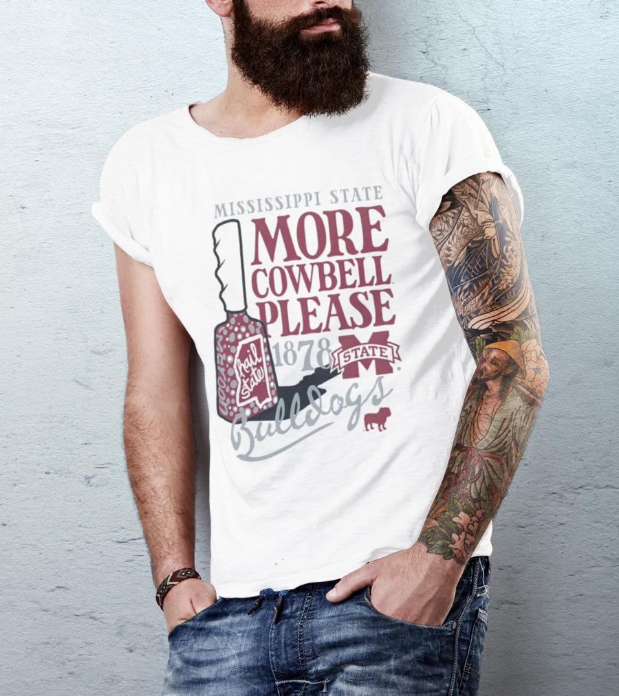 Mississippi State Bulldogs More Cowbell Please 1878 Vintage Cowbell T-Shirt