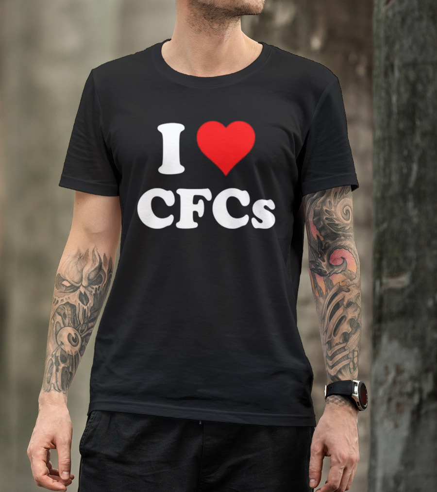I Heart CFCs Retro-Style Bold Text And Red Heart T-Shirt