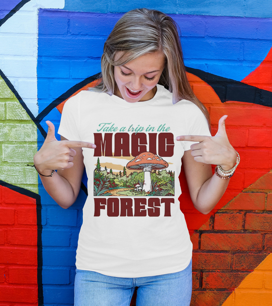 Take A Trip In The Magic Forest With Enchanted Mushroom Pathway T-Shirt