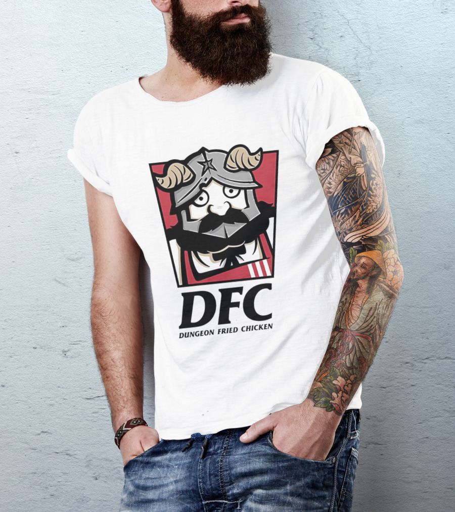 DFC Dungeon Fried Chicken Knight Helmet T-Shirt
