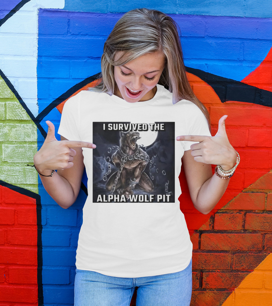 Survived The Alpha Wolf Pit Under Full Moon Chains T-Shirt