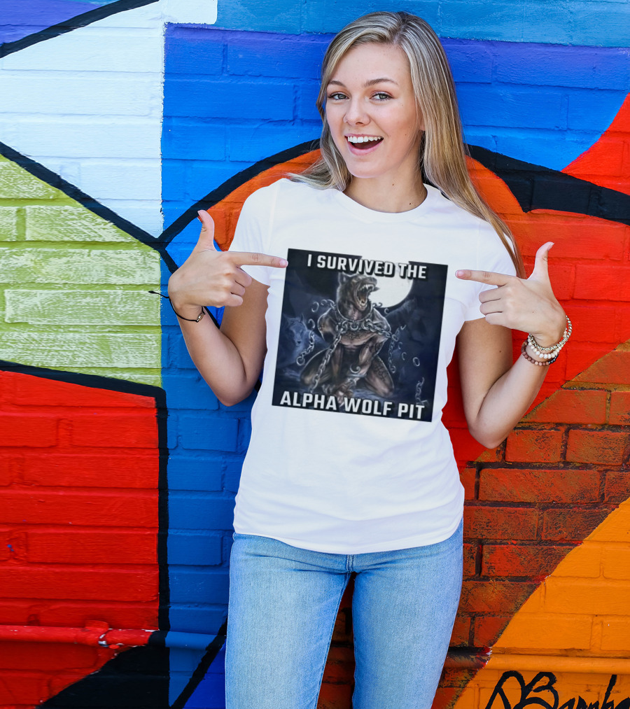 Survived The Alpha Wolf Pit Under Full Moon Chains T-Shirt