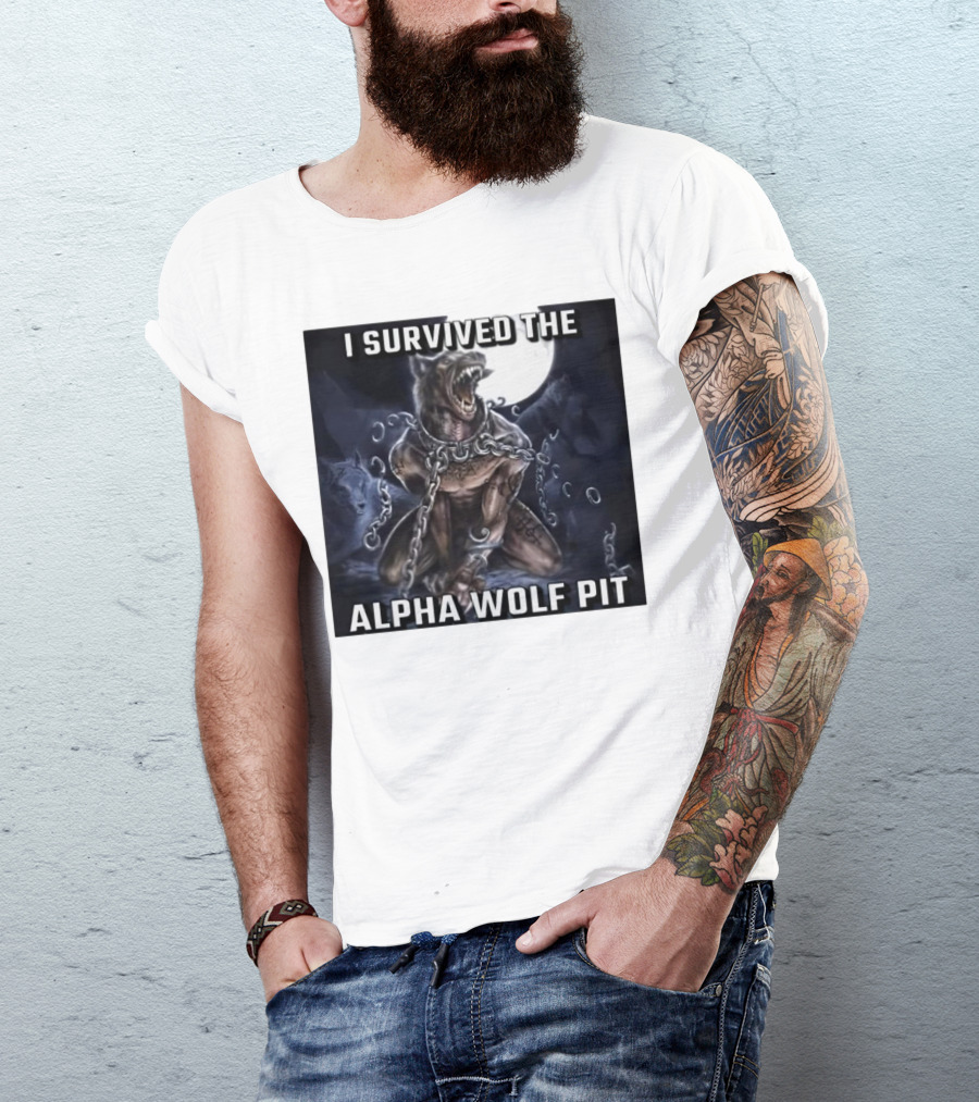 Survived The Alpha Wolf Pit Under Full Moon Chains T-Shirt